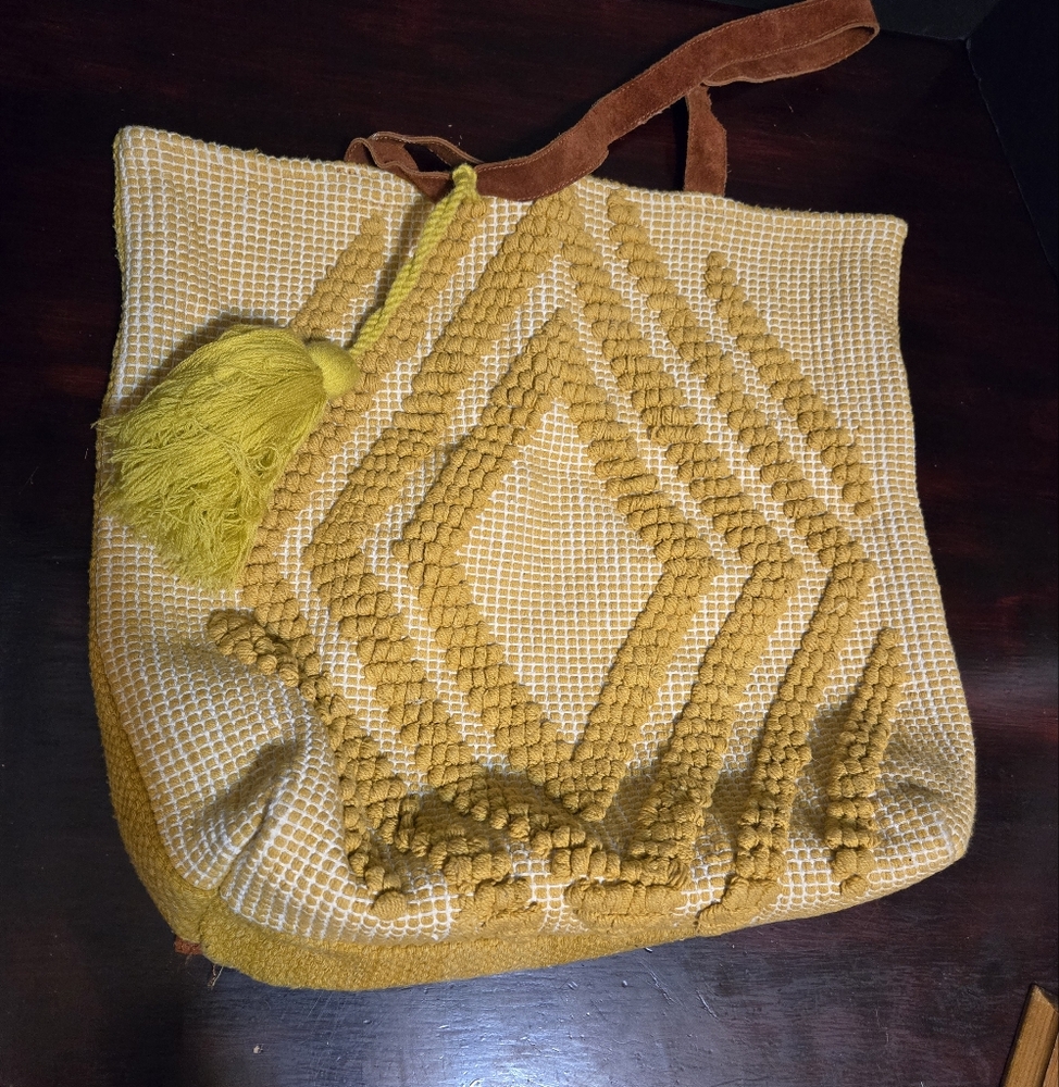 Bohme 18" Tote 100% Cotton Suede 12" Straps Travel Overnight Books